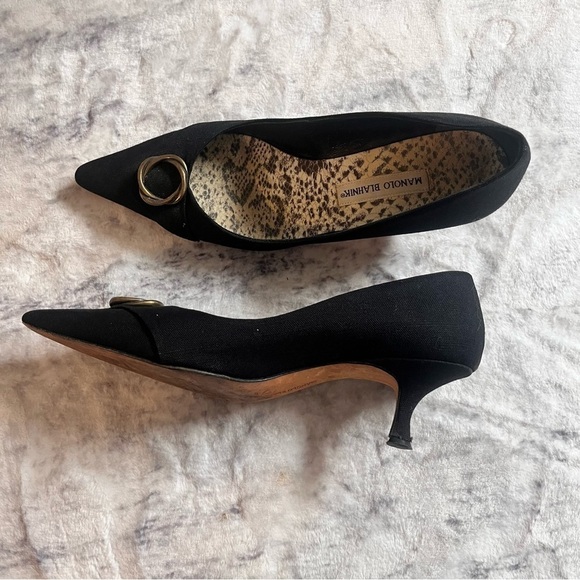 Vintage VTG 80s 90s Manolo Blahnik Kitten Pump Heels Women’s 10 - Picture 2 of 9